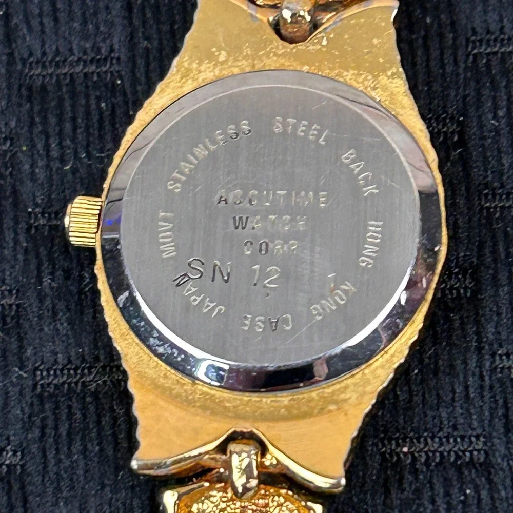 Afterthoughts Vintage Womens Rhinestone Gold Tone Quartz Watch SN 12 Needs Clasp